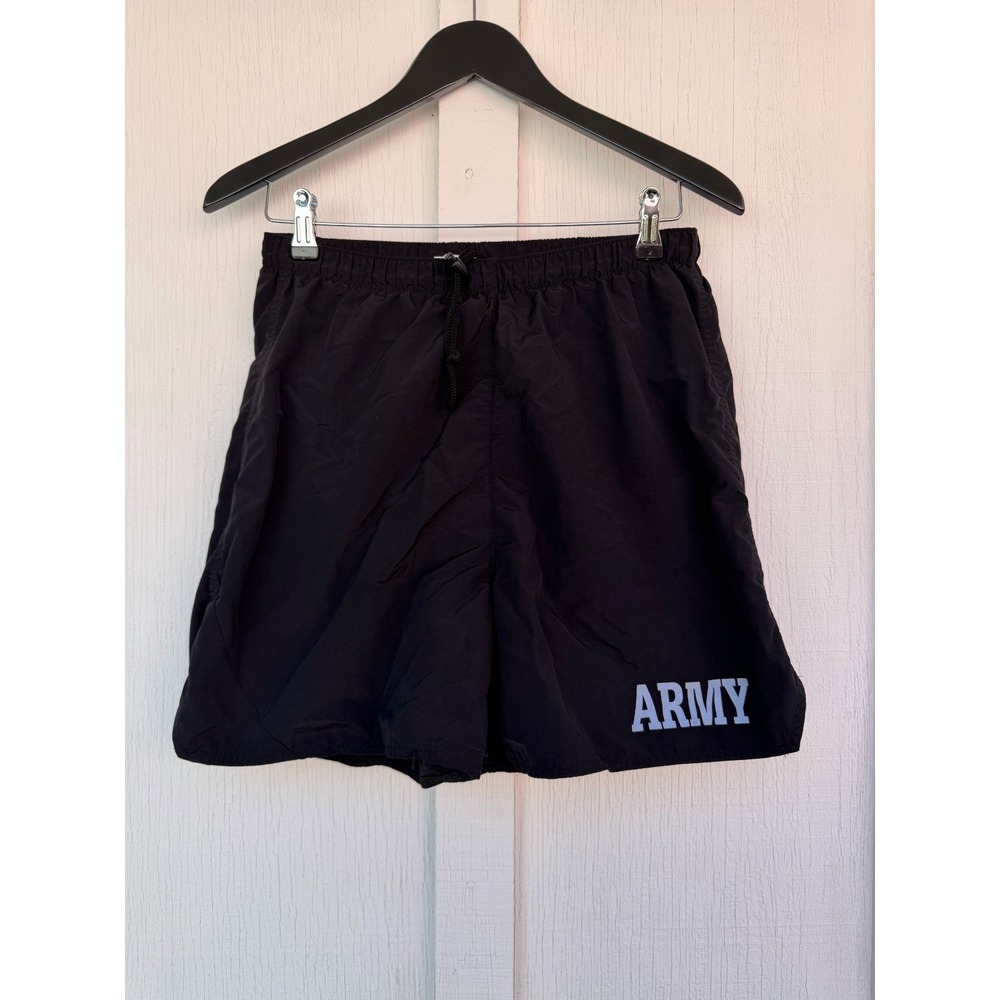 US Army Official Physical Fitness Uniform Black Running Shorts Mens Size LARGE